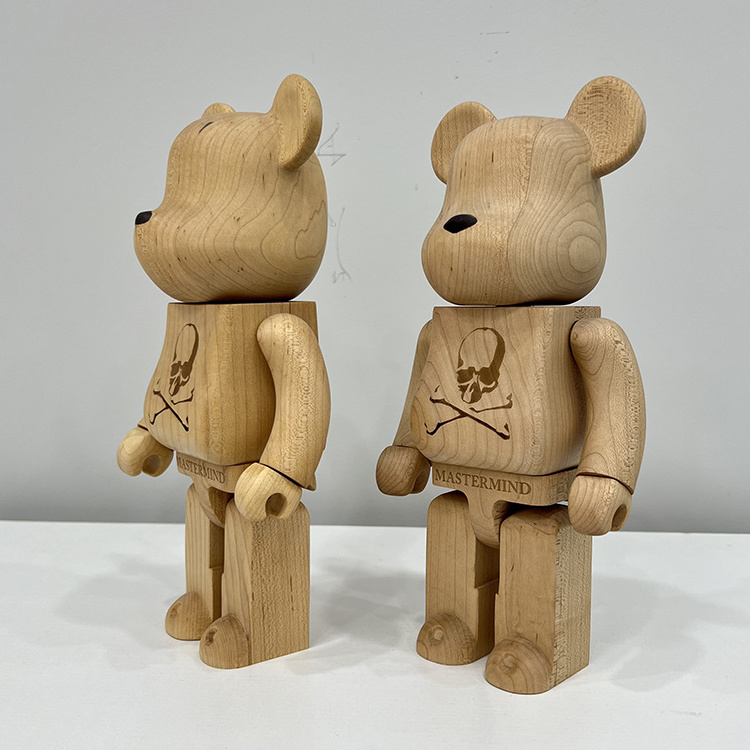 Pine Wood Bear bearbrick 400% 28cm living room decorations office desktop sculptures or Valentine's Day gifts