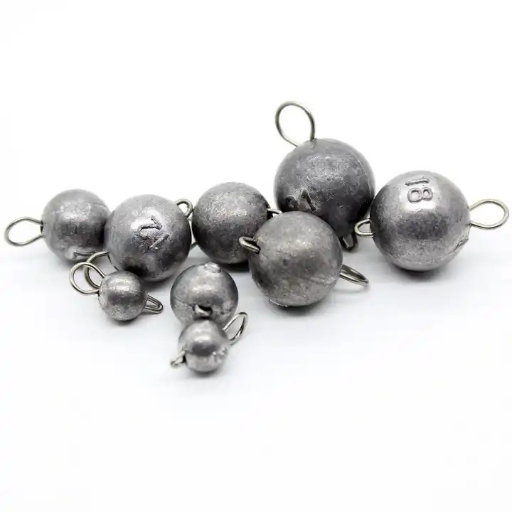 Round Shape Ocean Beach Fishing Grey SWIVEL Lead Material Ball Sinker Casting Distance OEM Deep Water Customize multifunctional