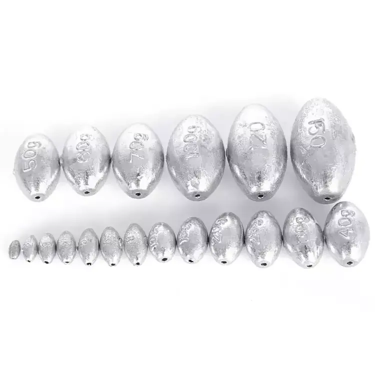 OEM Egg Sinker Greater Casting Distances Fishing Accessories Grey SWIVEL Lead Material Fishing Sinkers Customized Size 0Z Weight