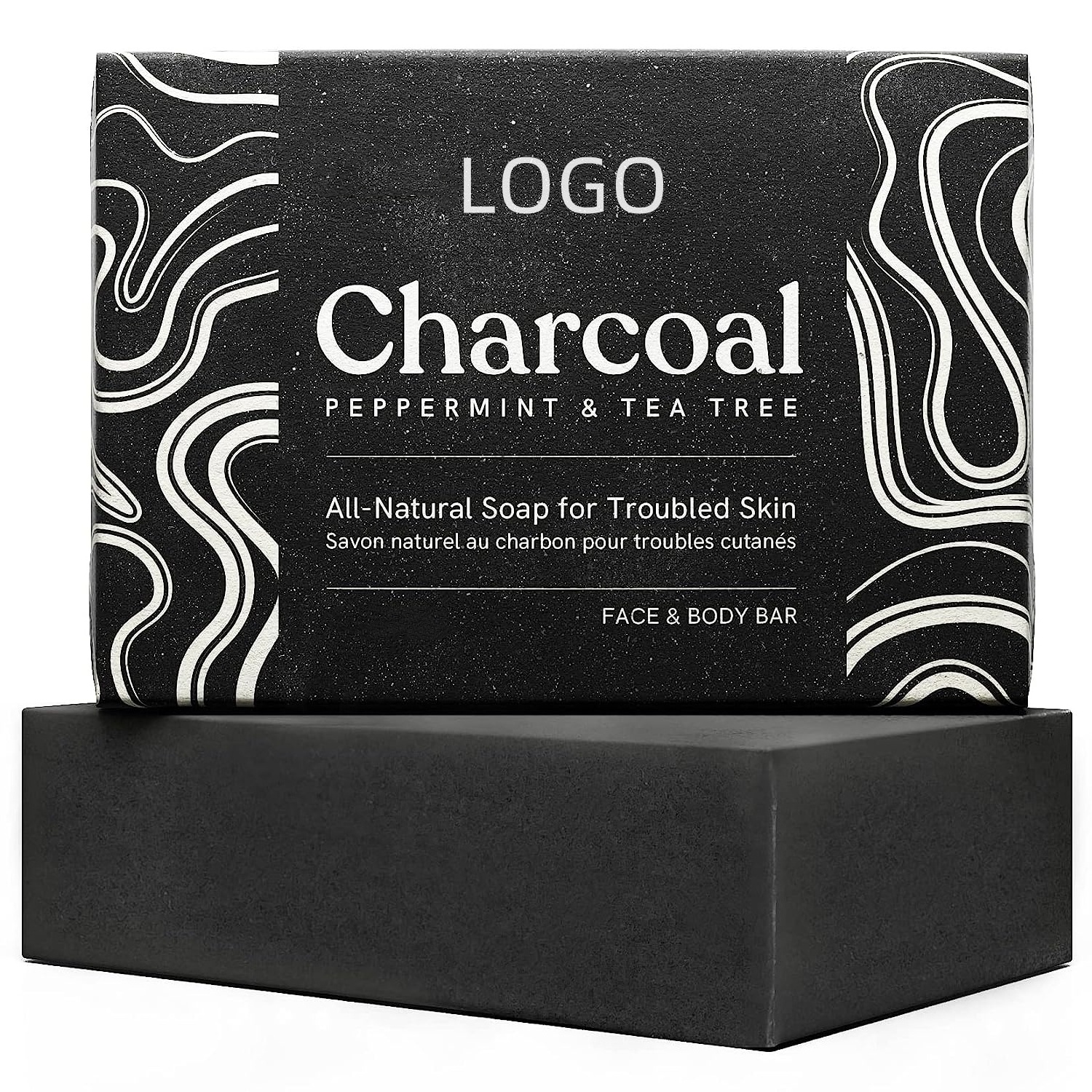 Private Label Moisturizing Deep Cleaning Activated Charcoal Black Soap for Men