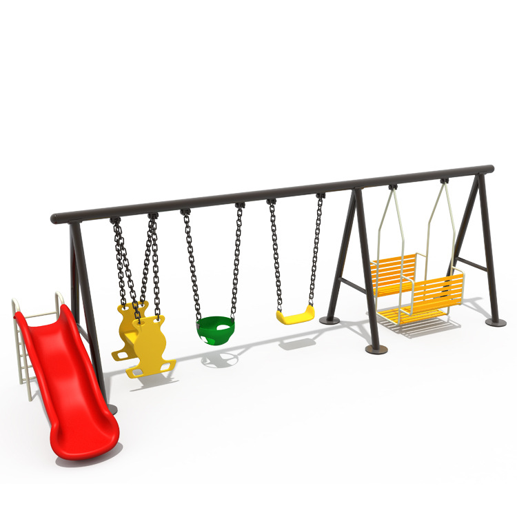 Factory wholesale small backyard playground swing and slide sets garden outdoor games child play swing set