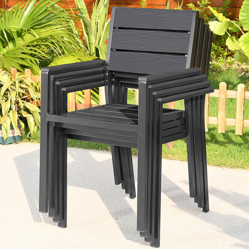 Modern Minimalist WPC Outdoor Furniture Leisure Courtyard Balcony Table and Chairs Set Wood Plastic Composite Construction