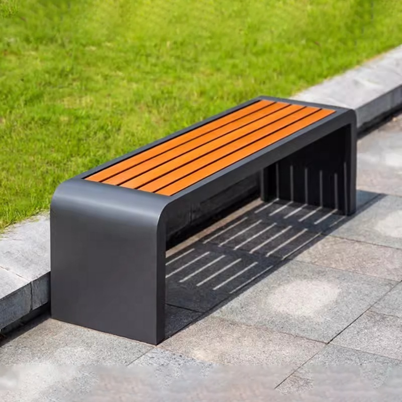 China manufacturer custom high quality metal outdoor public park bench seats without backrest