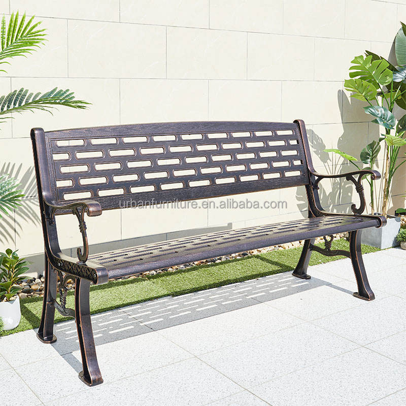 Metal Leisure Seat Outdoor Furniture Courtyard Chair for Garden Die-Casting Aluminum Patio Park Bench with Classic Design