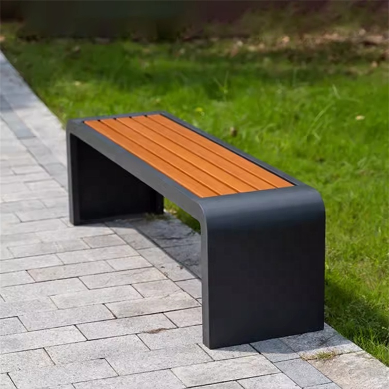 China manufacturer custom high quality metal outdoor public park bench seats without backrest