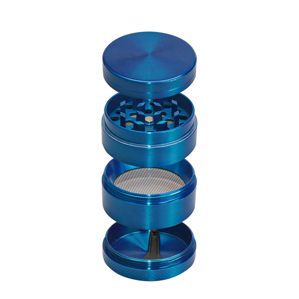 Wholesale High Quality Zinc Alloy Black Blue Green Colorful Grinder 55MM Logo Customized Metal Herb Grinder sample