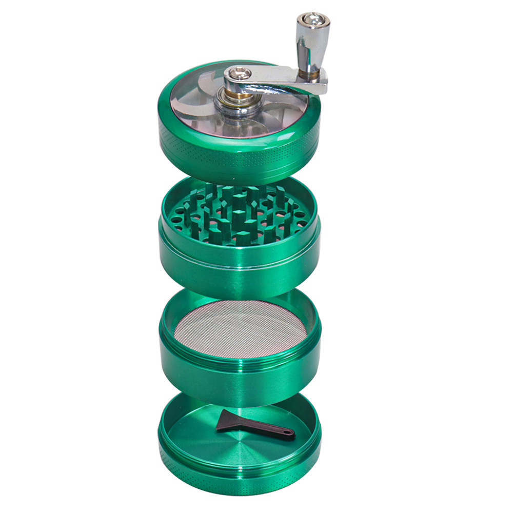 Wholesale High Quality Zinc Alloy Black Blue Green Colorful Grinder 55MM Logo Customized Metal Herb Grinder sample