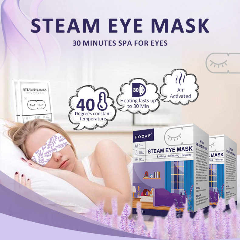 Custom Hot Steam Print Logo Eye Mask Sleeping Hot Steam Eye Mask Eyemask Heating