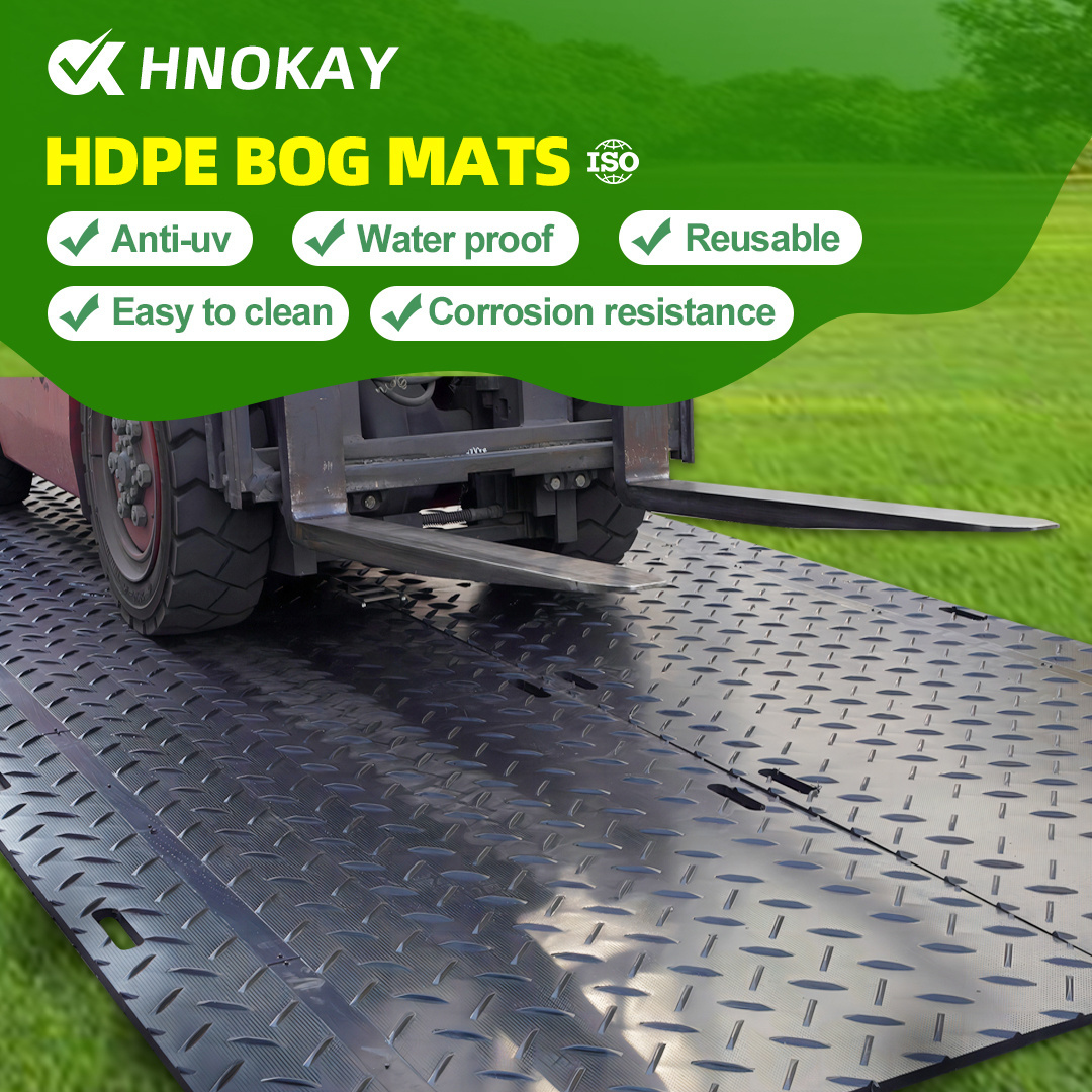 High Hardness Portable Polyethylene HDPE 4x8 ft Virgin uv PE subgrade board  Material Playground Access ground protection mats