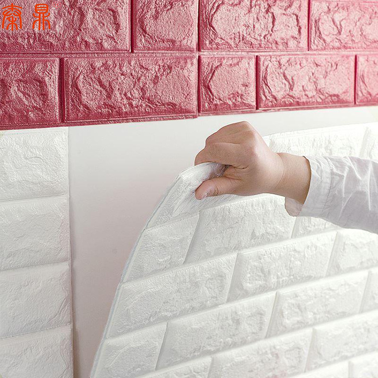 Self Adhesive Removable Waterproof PE Foam Paintable 3D Brick Peel and Stick Wallpaper for Home Decoration