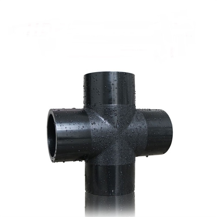 Good Quality Injection Butt fusion equal cross four way tee pipe fitting