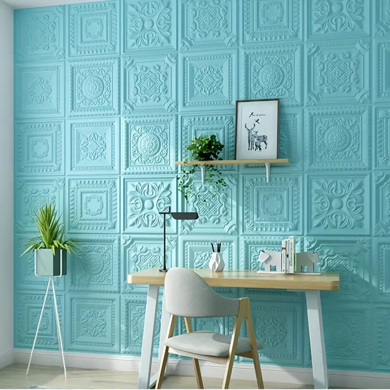 Roof decoration wallpaper 3d solid ceiling wall stickers for living room bedroom decoration