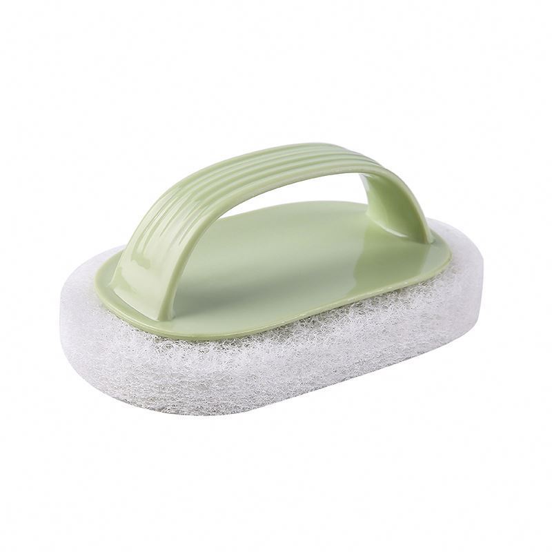 High quality  plain stripe  cleaning brush kitchen cleaning sponge decontamination brush with handle