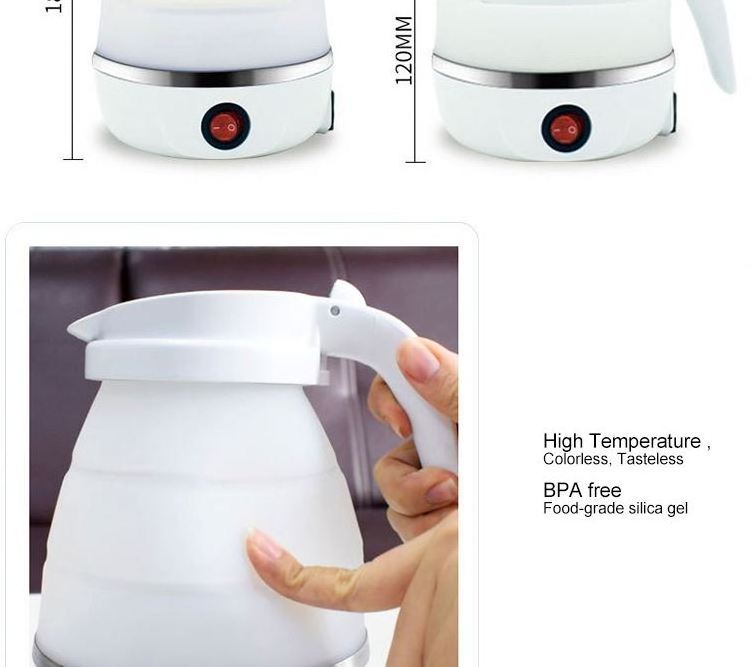 High Quality Wholesale Travel foldable kettle Mini Folding Electric Collapsible Silicone Outdoor Portable Kettle