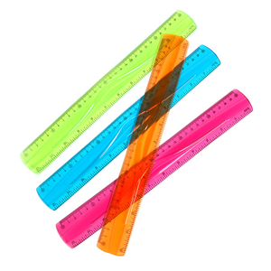 20cm 30cm Practical PVC Flexible Soft Straight Ruler Colorful Practical Plastic Scale