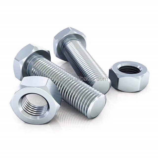 4.8,8.8 grade DIN 933 HDG Stainless steel Hex Bolt and Nut, Hexagon bolt and nut