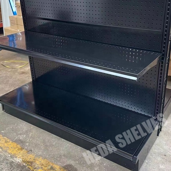 Black Gondola Shelving For Retail Store Lozier Style Convenience Store Shelving OEM/ODM Madix Gondola Shelving