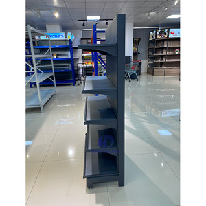 Single Side Wire Mesh Supermarket Display Gondola Shelf Grocery Store Display Retail Black Gondola Shelves