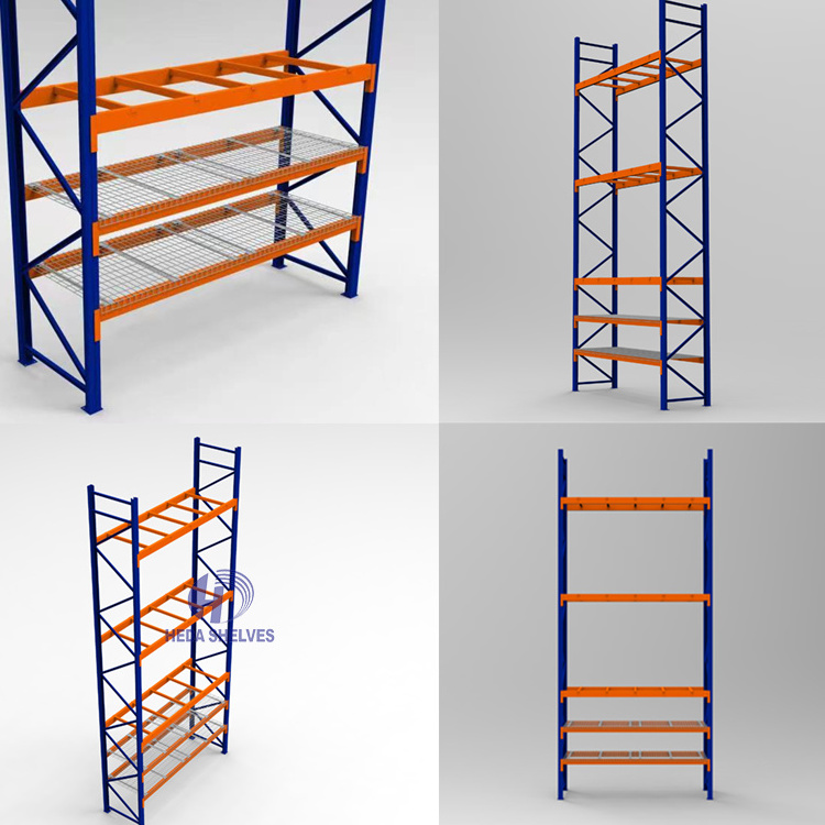 Heavy Duty Shelving 300 Kg/Layer Garage Black 4 Tier Warehouse Storage Metal Stacking Rack Intelligent Warehouse Shelving