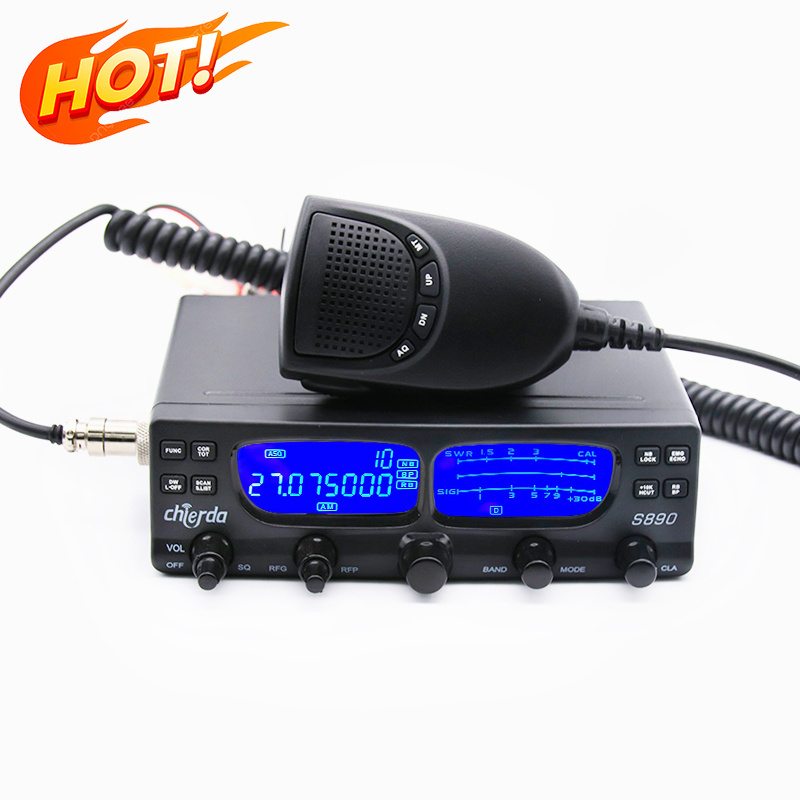 Chierda S890 AM FM SSB 27Mhz CB Radio 24.715-30.105 MHz HF Transceiver 40W High Power Long Range Walkie Talkie