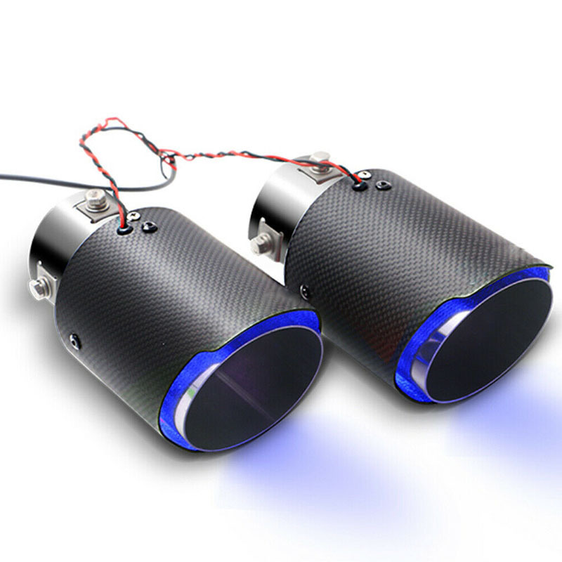 Fire-breathing Exhaust Muffler Decoration Modified Carbon Fiber LED Light Exhaust Tips