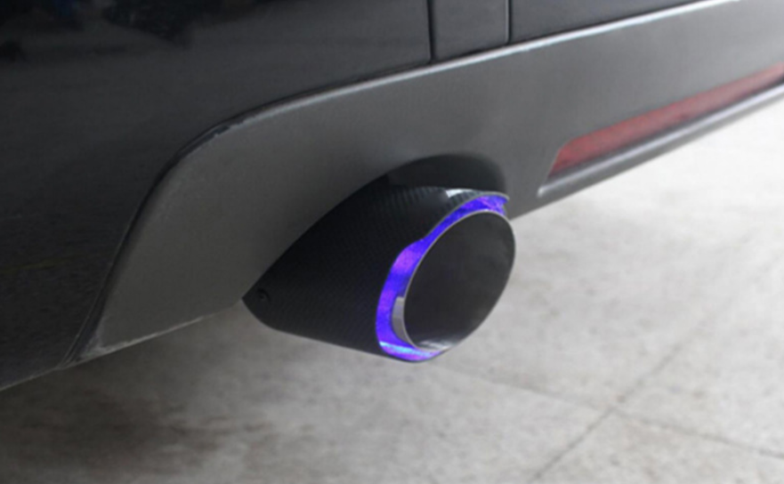 Fire-breathing Exhaust Muffler Decoration Modified Carbon Fiber LED Light Exhaust Tips