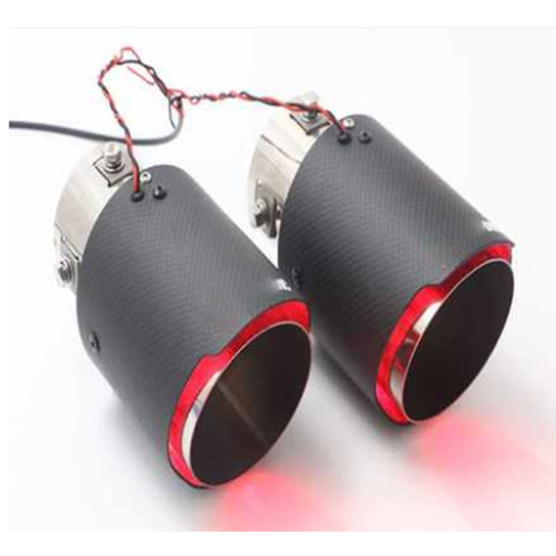 Fire-breathing Exhaust Muffler Decoration Modified Carbon Fiber LED Light Exhaust Tips