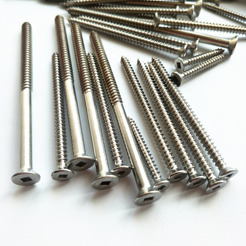 OEM Fastener Stainless Steel 304/316 flat head square drive self Tapping wood screws Square Drive Countersunk Head