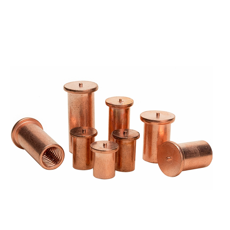 High quality copper plated inner thread welding studs spot welding nut