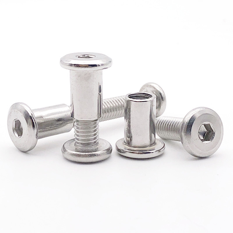 M5 M6 M8 M10 M12 M16 Stainless Steel 304 Flat Head Hex Socket Chicago Screws Male and Female Screw and Nut