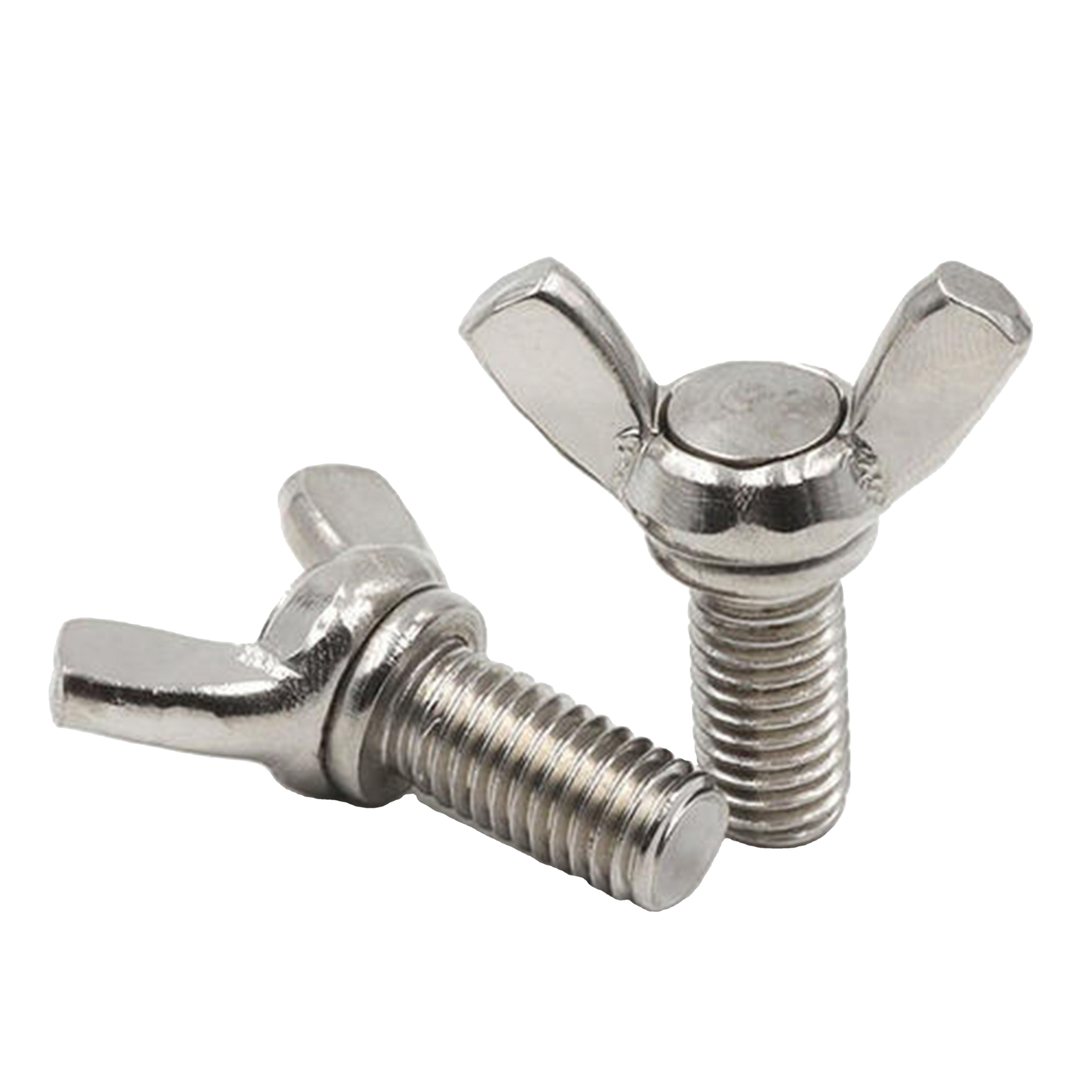 DIN316 Stainless Steel 304 Butterfly Wing Nut and Bolt A2-70 A4-70 Wing Head Thumb Screws 6# 8#