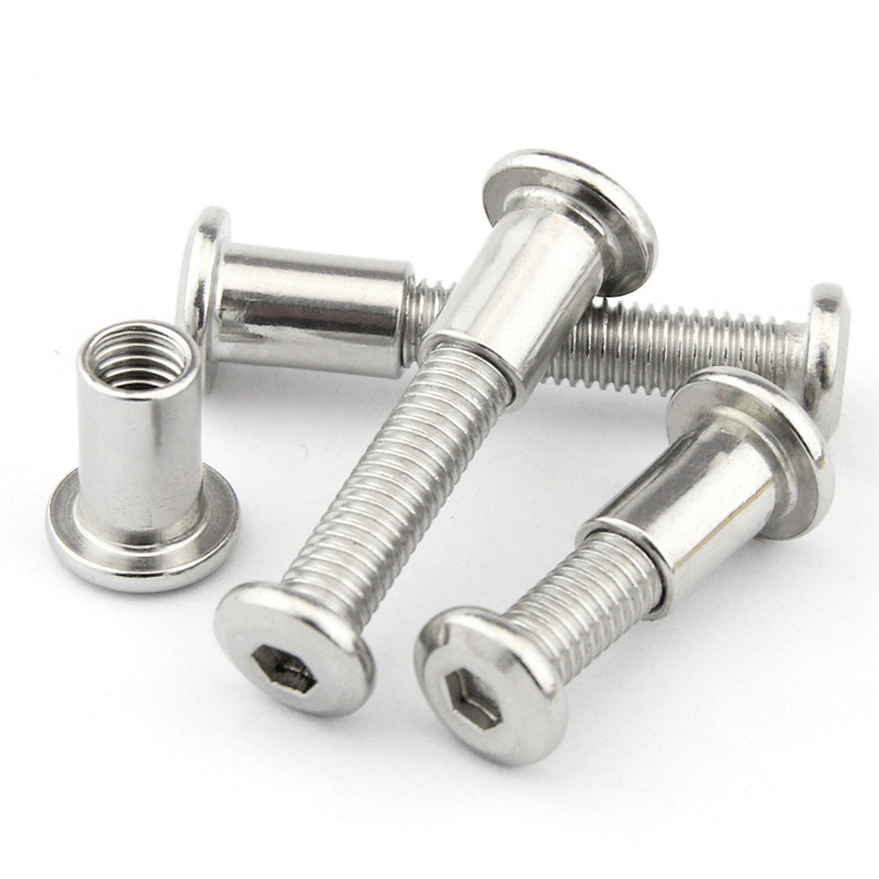 M5 M6 M8 M10 M12 M16 Stainless Steel 304 Flat Head Hex Socket Chicago Screws Male and Female Screw and Nut