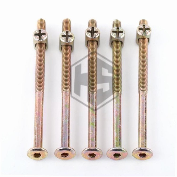 Factory M6 Zinc Plated Hex Socket Head Cap Furniture Screw Bolt Barrel Nut Assorted Kit For Bed Chicago Screw