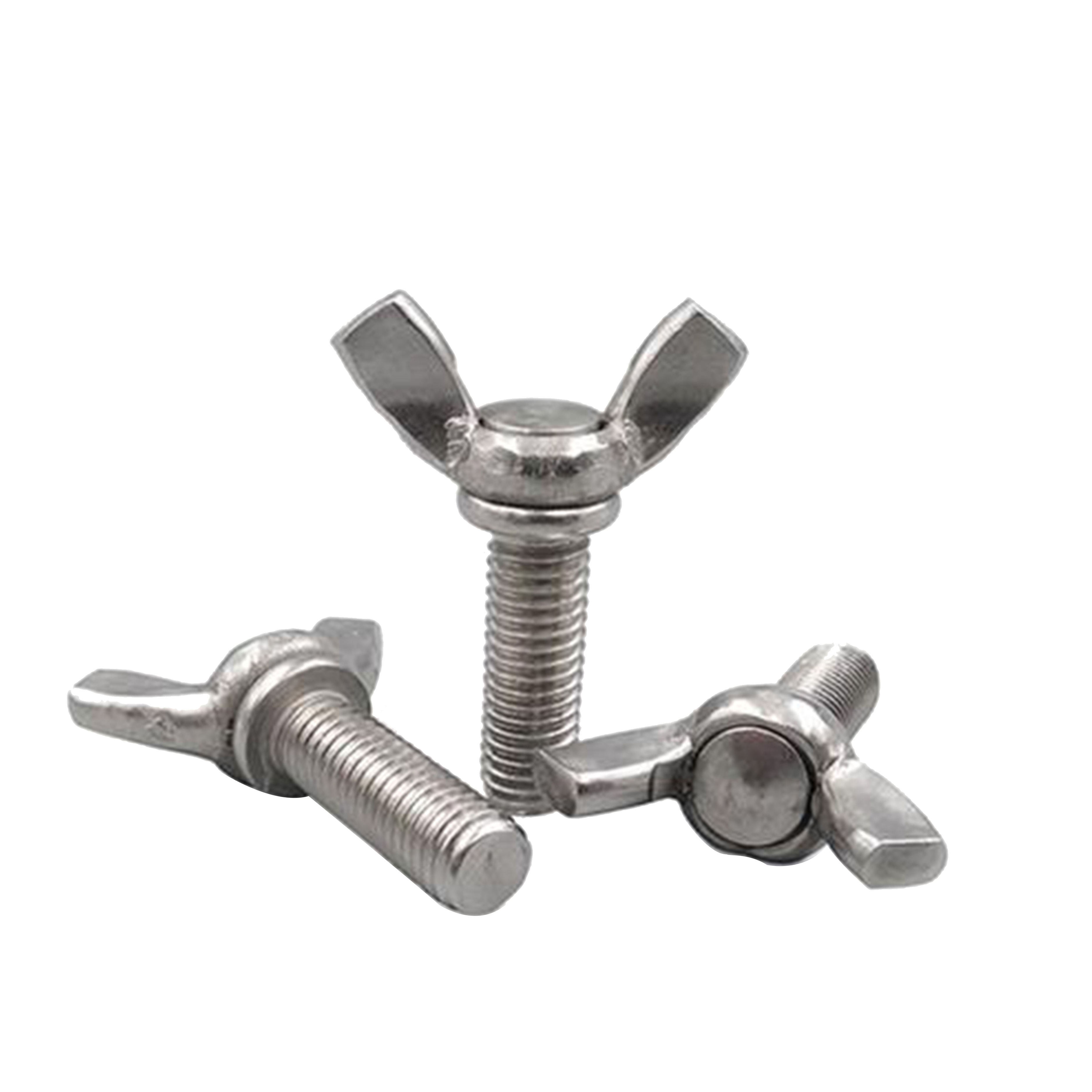 DIN316 Stainless Steel 304 Butterfly Wing Nut and Bolt A2-70 A4-70 Wing Head Thumb Screws 6# 8#