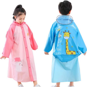 Kids Raincoats Waterproof Rain suit Cartoon Rain Jacket Toddler Rain wear Poncho for Girls Boys 5-12 Years