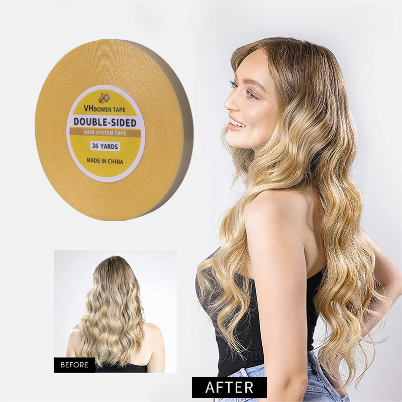 2023 New Style Yellow Tape Double Sided Hair Extension Toupee Lace Wig Tape