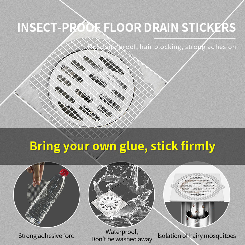 Disposable Shower Drain Hair Catchers Mesh Stickers Hair Catcher Sticker for Shower Drain Bathtub Bathroom Kitchen