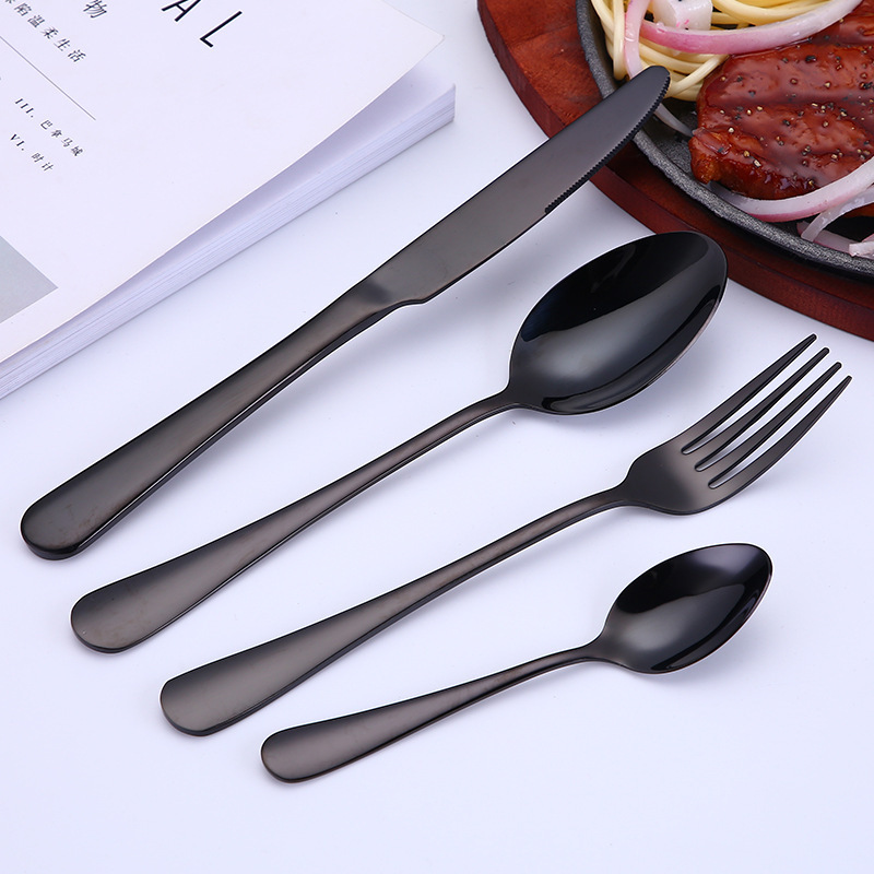 Customized High Quality Restaurant Hotel Wedding Stainless Steel Titanium Gold Flatware Set Spoon and Fork and Knife Cutlery Set