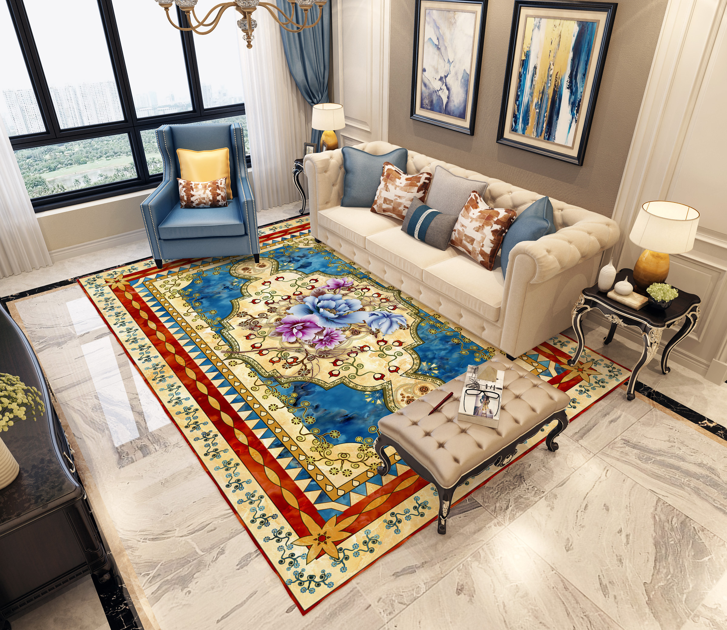 Hot selling 3D printed bright rugs carpet broadloom Persian Carpet and ...