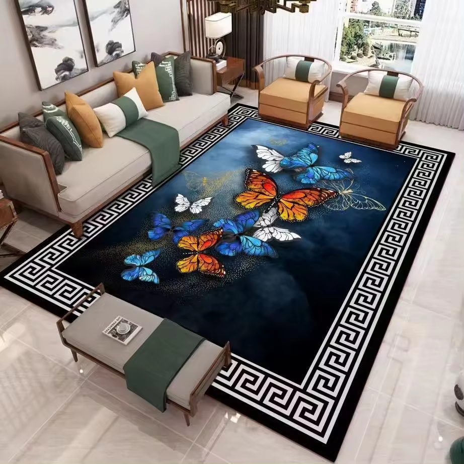 Modern New Customized Design Crystal Velvet Carpet Chinese Non Slip Digital Printing Living Room large area rugs and Carpets