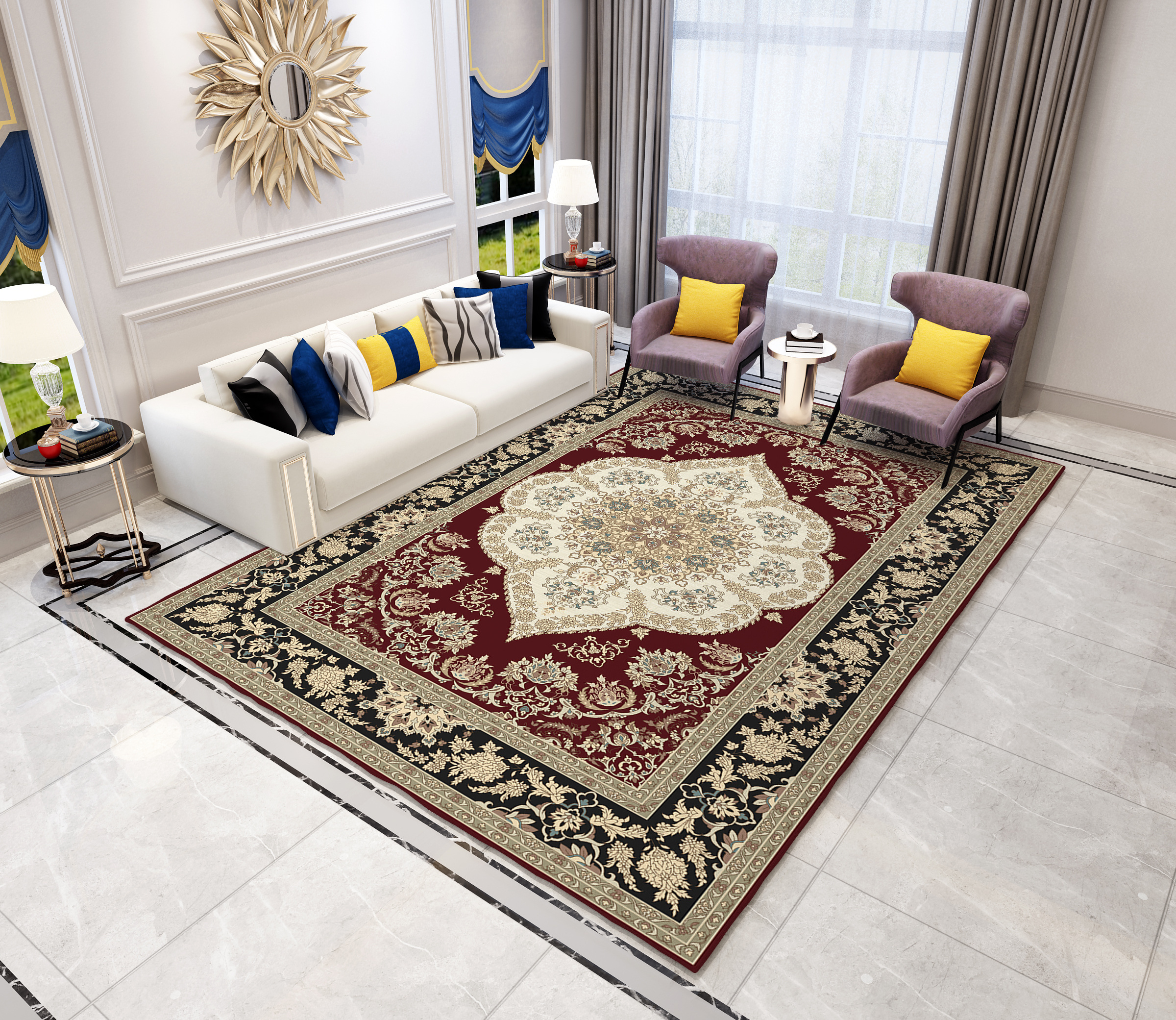 Russian hot sale wholesale custom anti slip carpet Rugs for living room