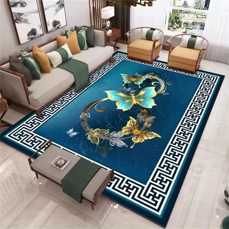 Modern New Customized Design Crystal Velvet Carpet Chinese Non Slip Digital Printing Living Room large area rugs and Carpets