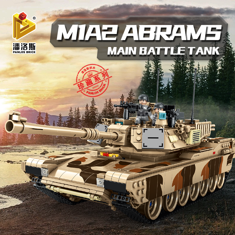 Panlos 632010 Kids Building Blocks Toys Set M1A2 Abrams Tank 1630PCS Educational Blocks Toys