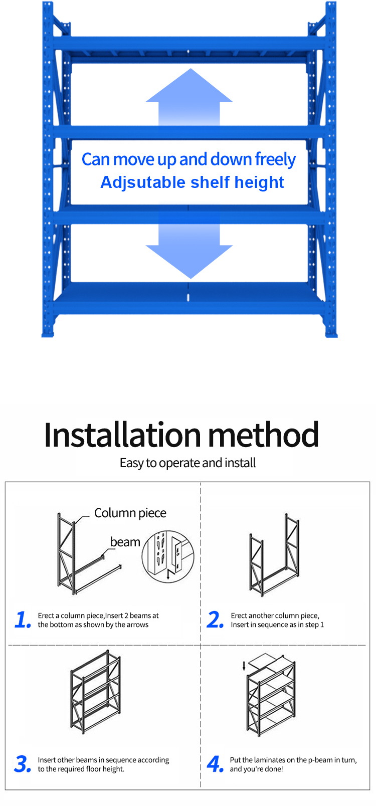 shelving storage equipment warehouse pallet racking metal shelf custom steel shelves