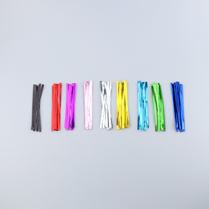 Metal Twist Tie Colorful Metallic Twist Band Clip Ties for Food Gift Industry Bag Packaging