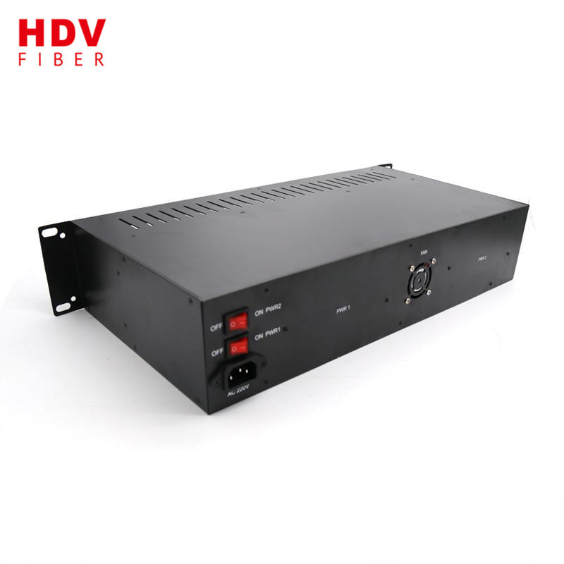 2U 16 slot fiber media converter managed rack mount chassis for standalone media converter