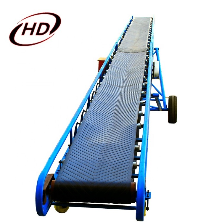 Factory Supply 500mm 600mm 800mm Width Black Rubber Portable Belt Conveyor for Truck Loading Unloading