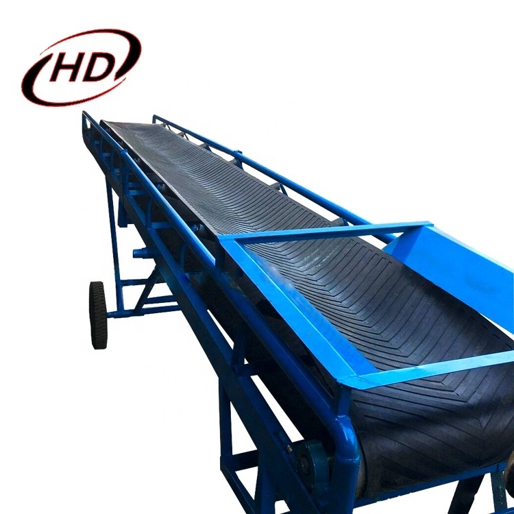 Customize Large Output Inclined 500mm Width Movable Belt Conveyor For Bulk Handling