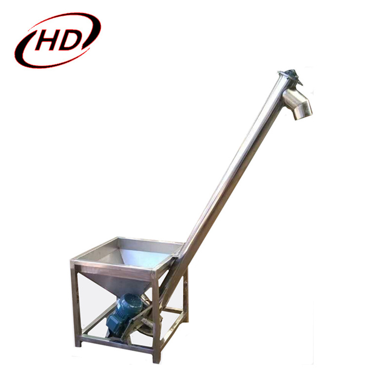 Inclined flexible small grain screw conveyors/augers conveyor with hopper