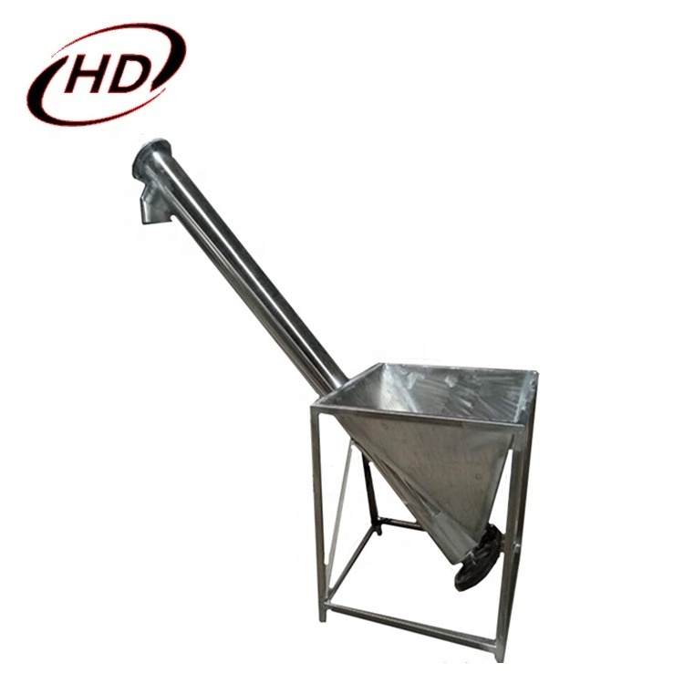 High-efficiency Inclined Auger Spiral Screw Conveyor For Food Powder Packing With Hopper